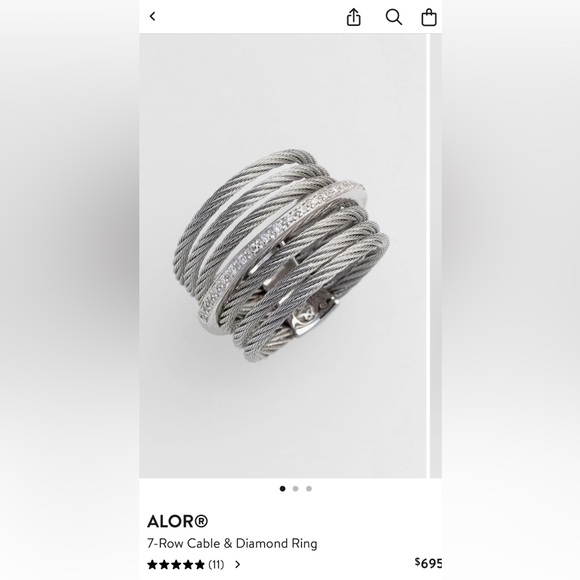 Alor 7-Row Cable & Diamond Ring - Picture 1 of 3
